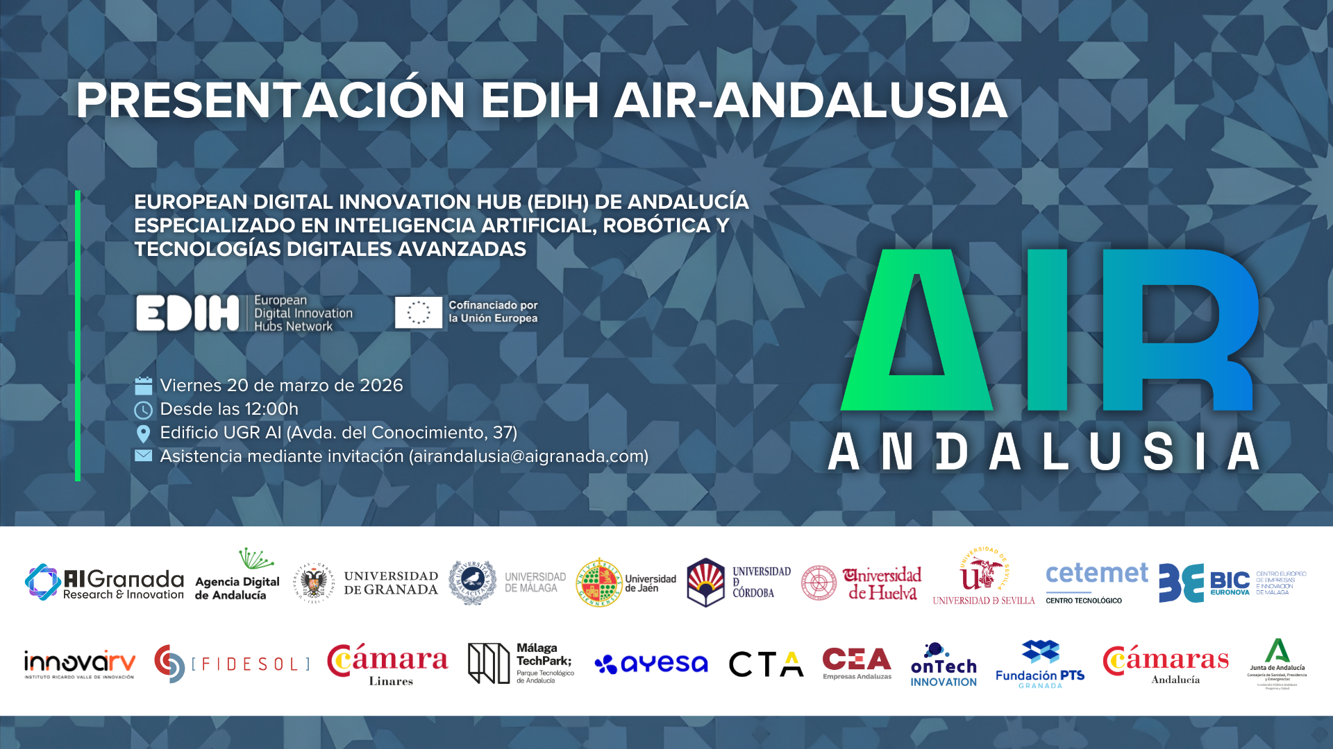 AIR-Andalusia se presenta en Granada el próximo 20 de marzo